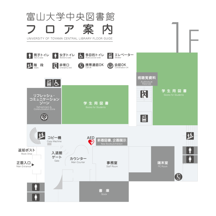 中央図書館（１階）学生用図書